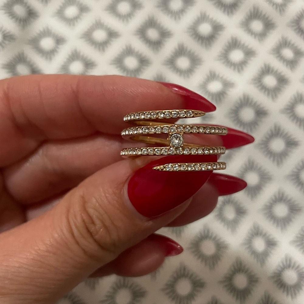 Swarovski women’s gold plated ring , approximately a 8.5 women’s size